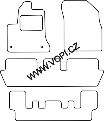 Textil-Autoteppiche Citroen C4 Picasso 7 míst 10/2006 - 05/2013 Colorfit Fun (846)